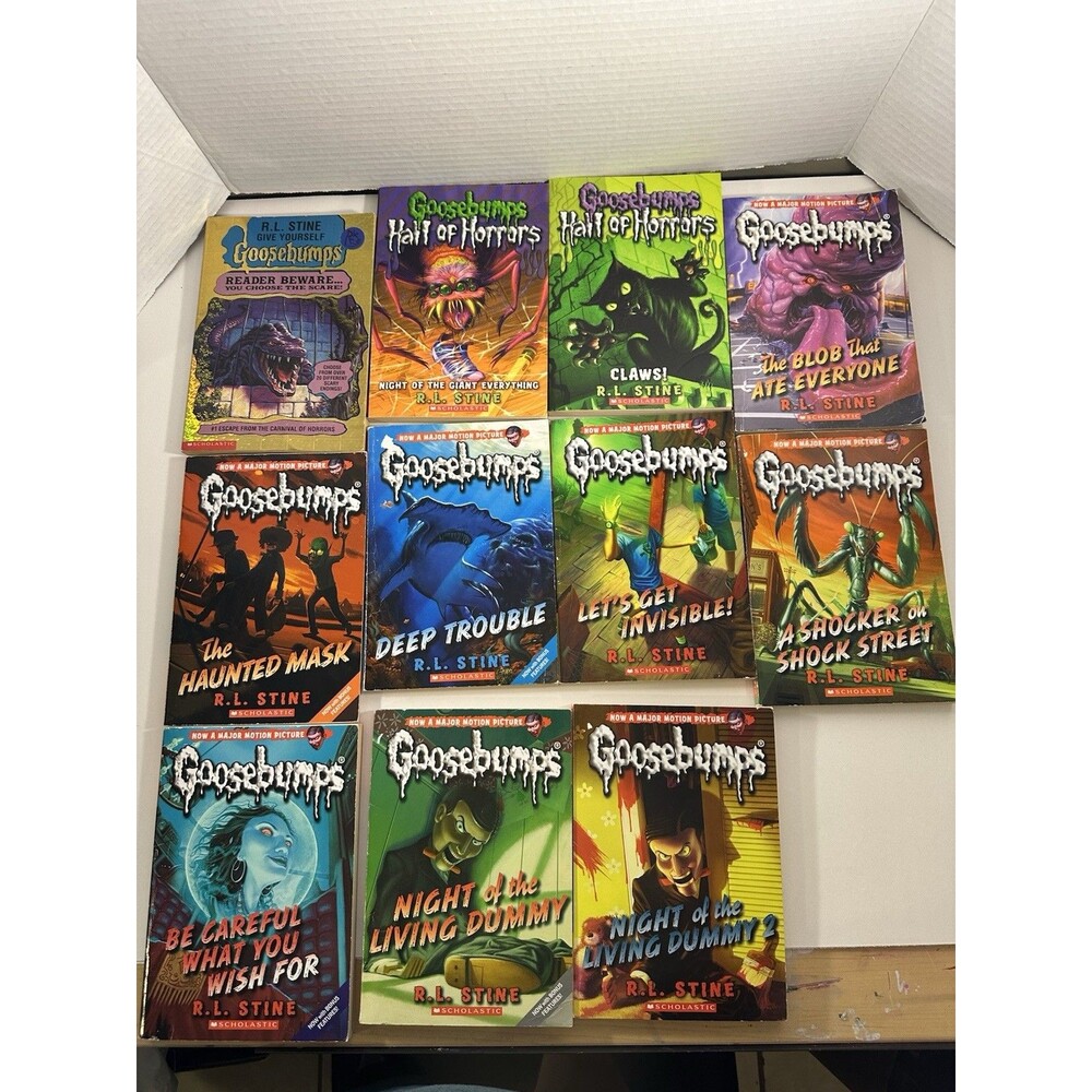 Goosebumps R. L. Stine Paperback Book Lot Of 11 Reader Beware Hall Of Horrors